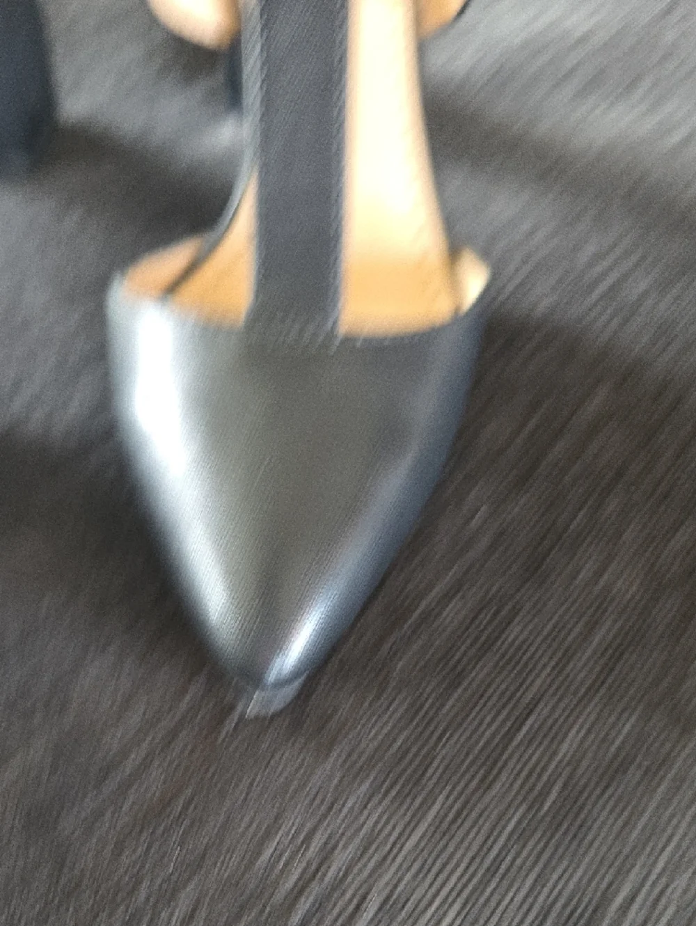 Adrienne Vittadini Black Strappy Pointed Block Heel Pumps - Picture 6 of 7